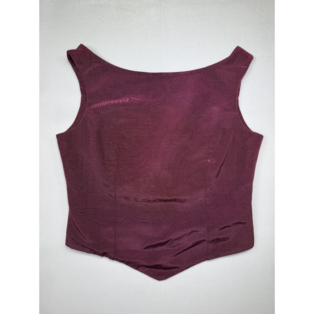 A Bronze Age Burgundy Ribbed Corset Crop Top Sleeveless Boat Neck Size S Canada